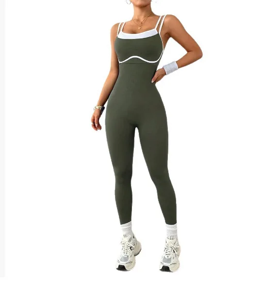 Quick-Dry Seamless Outdoor Sports One-piece Fitness Clothing Yoga Suit Jumpsuit Spaghett preview