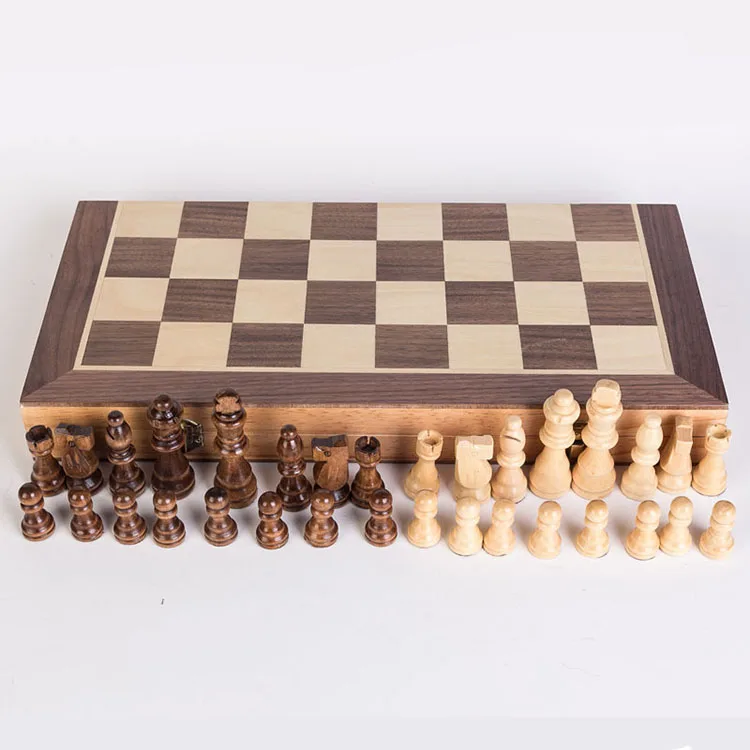 Private Label Folding Chess Board High Quality Wooden Chess Wholesale International Chess Sets