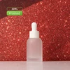 Flacon givré 30ml - cercle blanc + tête de colle blanche