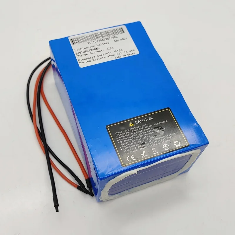 24V 10Ah Lithium Ion Battery Pack for Electric Scooter and Ebike