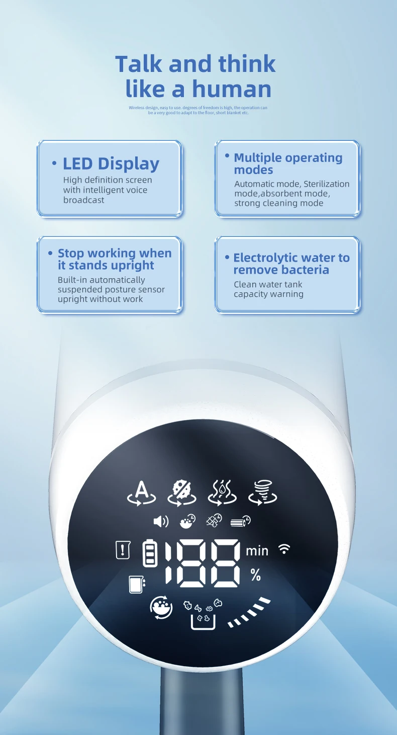Household floor washing machine Handheld wireless intelligent automatic sweep mop mop OEM custom mopping machine