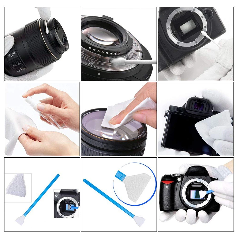 YEAH DSLR Camera Screen Cleaning Kit with Cleaning Swab, Microfiber Cloth, Lens Pen for Canon, Nikon, Pentax, Sony