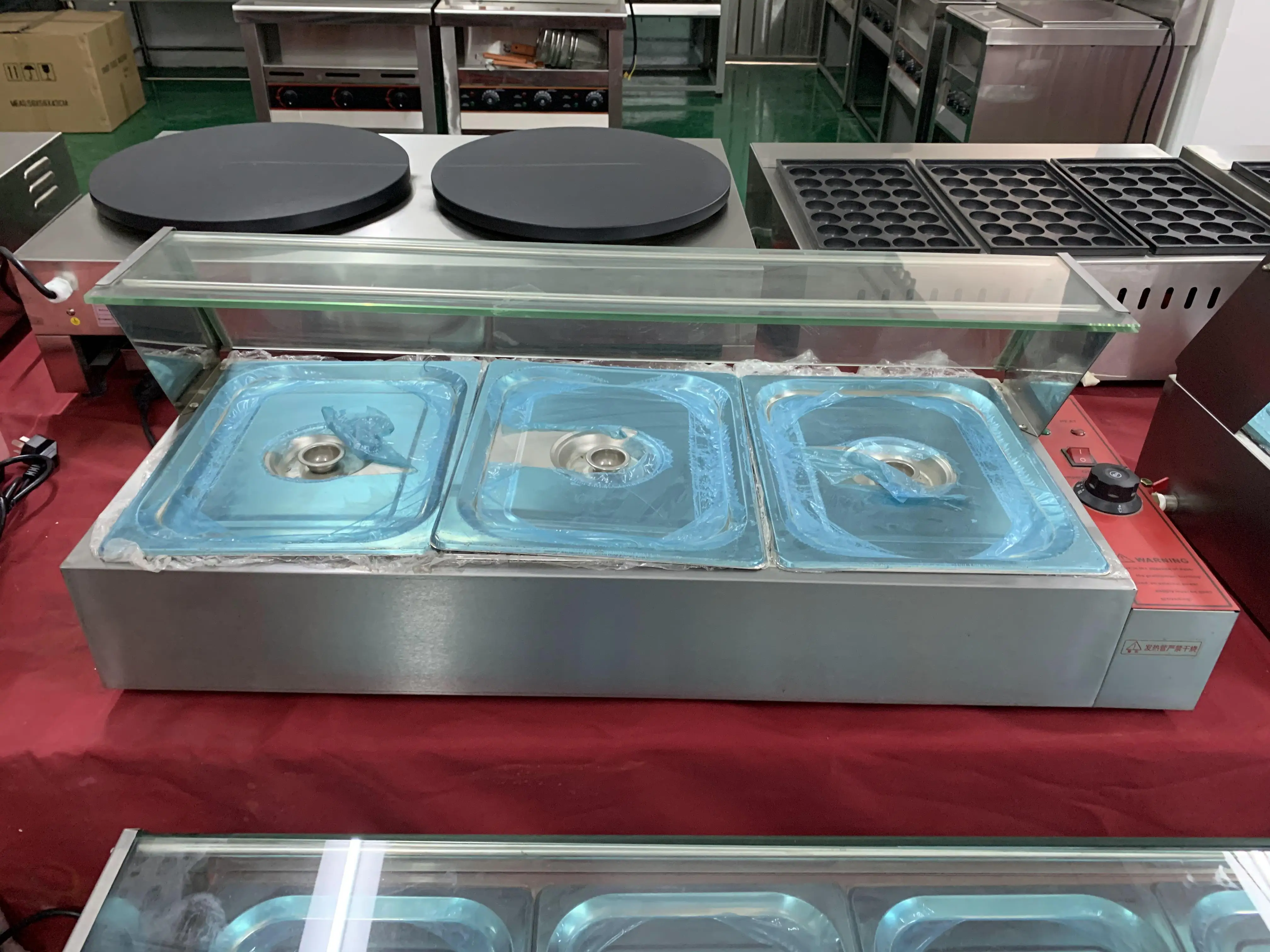 2 Pans Bain Marie Counter Commercial Kitchen Buffet Bain Marie Food Warmer electric Bain Marie Heating Element factory