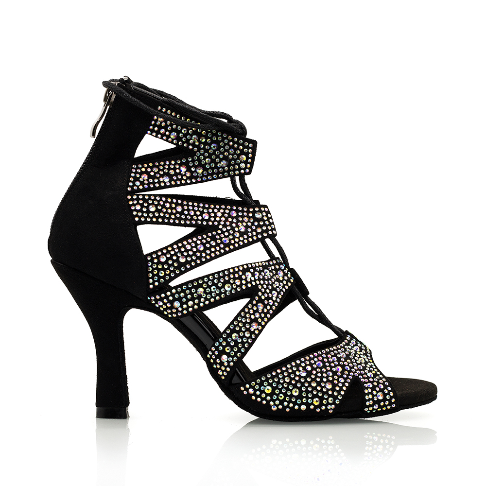 Женские танцевальные сапоги Suphini, на шнуровке, Высокий Каблук 8,5 см, Бачата, сальса