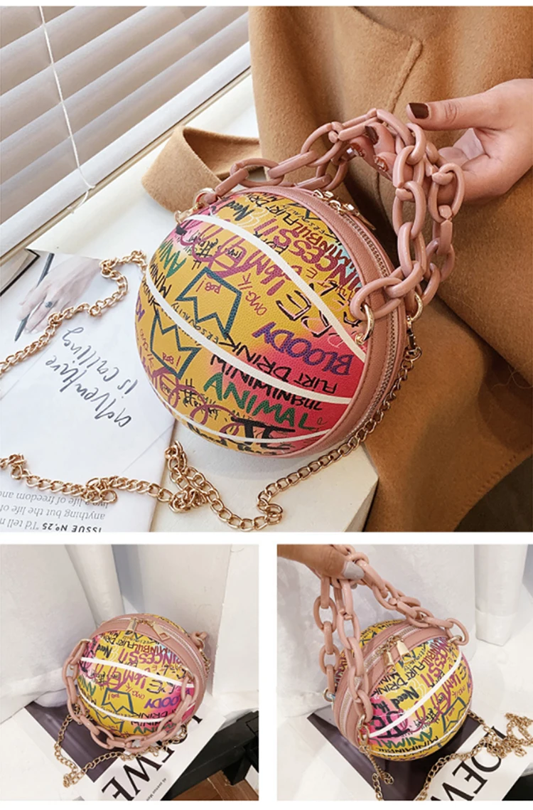 Wholesale Ladies Fashion Designers Pu Leather Crossbody Basket Ball