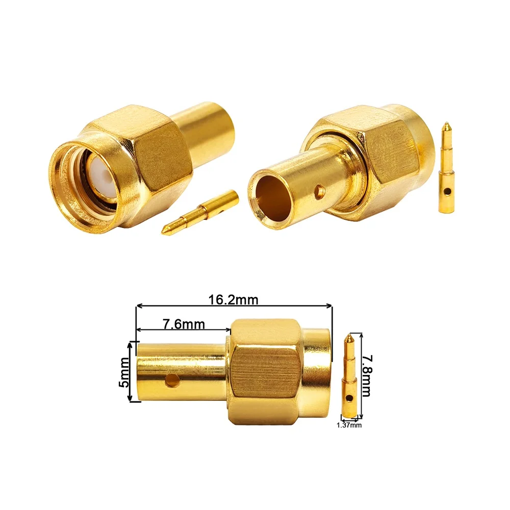 Factory Supply SMA Male Plug for RG405 RG402 .141 .086 Semi-Rigid Semi-Flexible Cable RF Connector