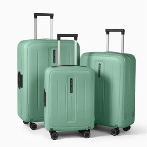 Hard Shell PP Classic Carry-On Shopping Trolley with Wheels 3-Piece Luggage Set Aluminum Rod Waterproof Eco-Friendly