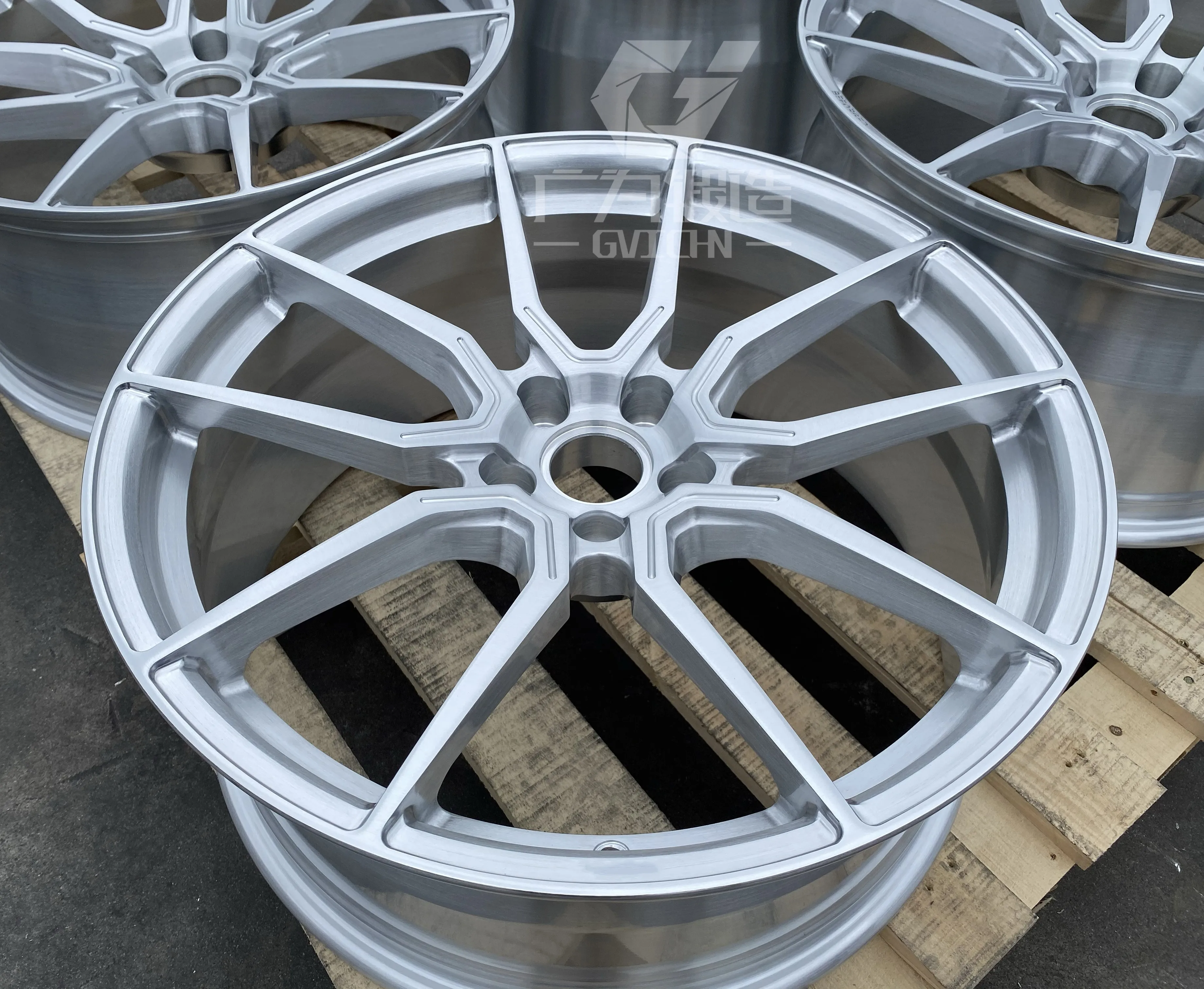 GVICHN multi spoke brushed silver forged wheels 16 - 26 inch aluminum alloy rims 5x112 5x114.3 5x120 wheel hub