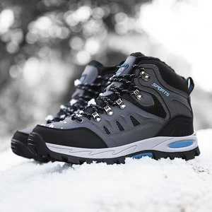 Men's Climbing Mountain Hiking Boots Outdoor Waterproof Women Cotton Plus Size Couple in Stock High-top Hiking Shoes