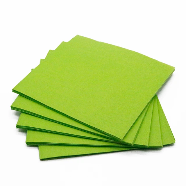 High Quality Lucky Grass Green Paper 25*25cm Square Paper Napkins Disposable Napkins for Party Supplies