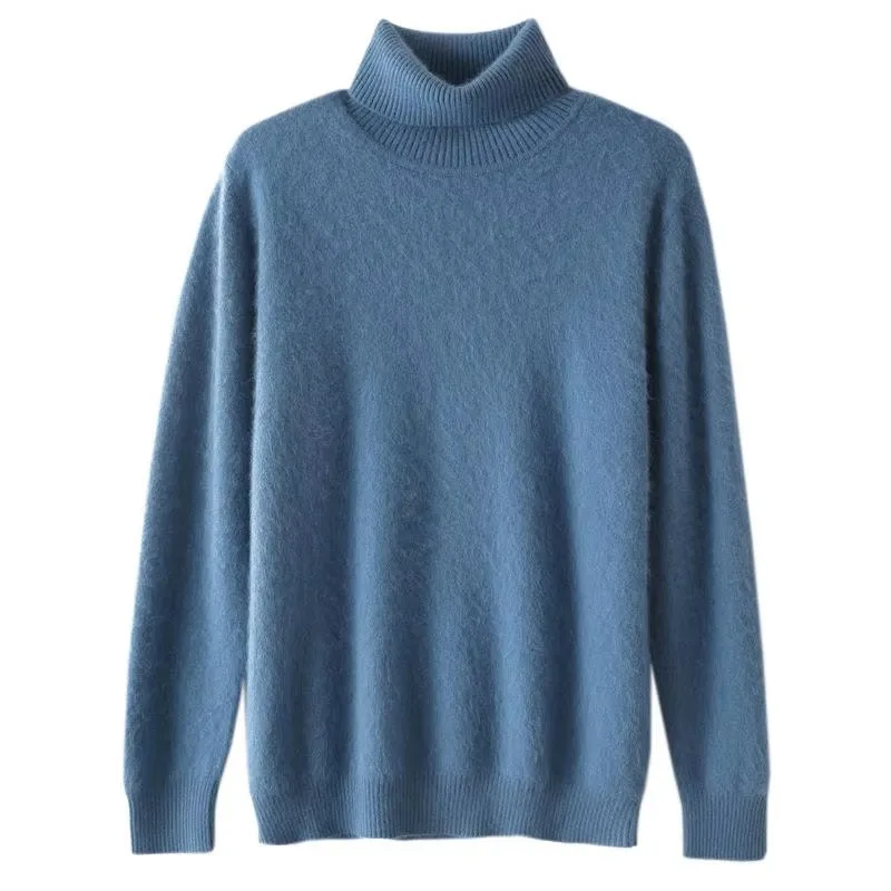 OEM Winter Custom Cashmere Turtleneck Pullover Mink Fleece Warm Large Size Loose Wool Thickened Warm Bottom Men's Sweater