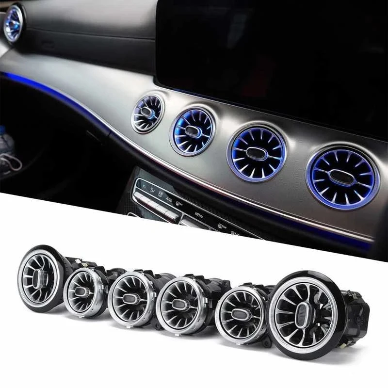 【メール便無料】 6個7色 アンビエントライトキット タービンエアベント フロントLED カーオーディオ