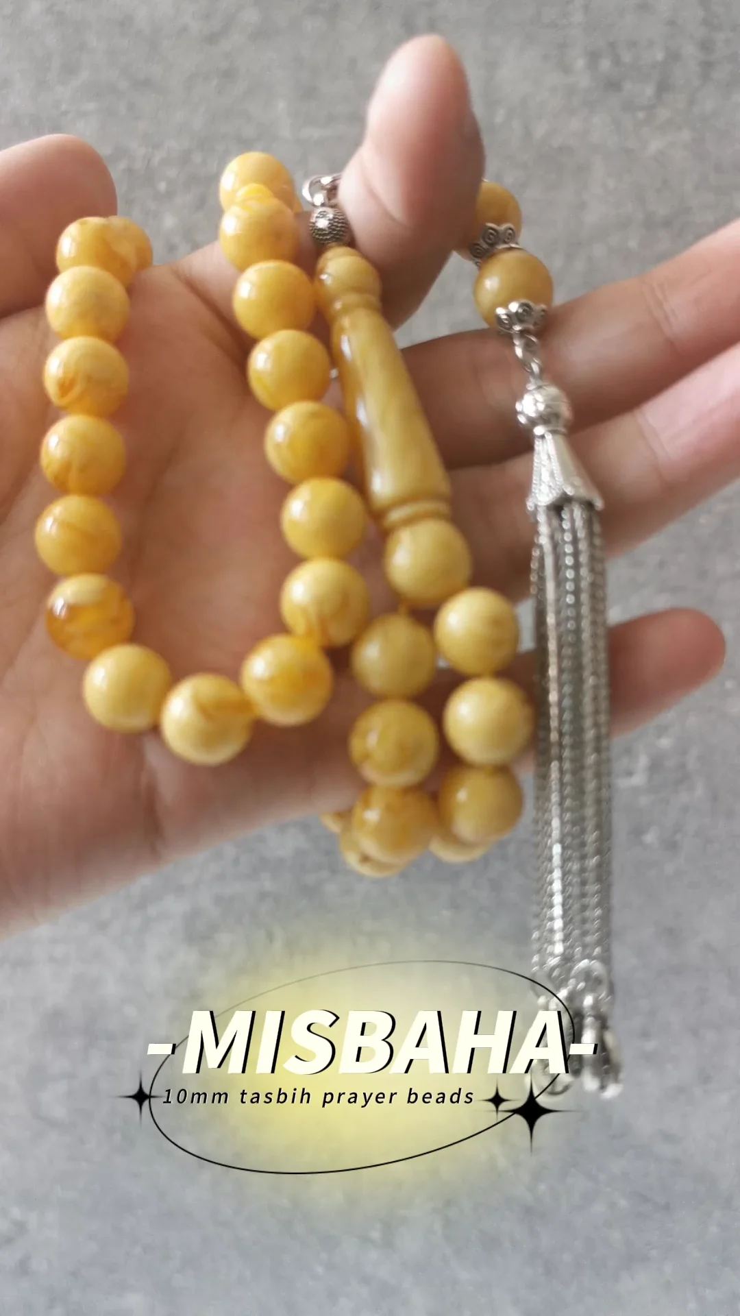 Tasbih (chapelet) Islamique 33 Perles - Ambre Naturel De La Baltique - Neuf Sans Emballage
