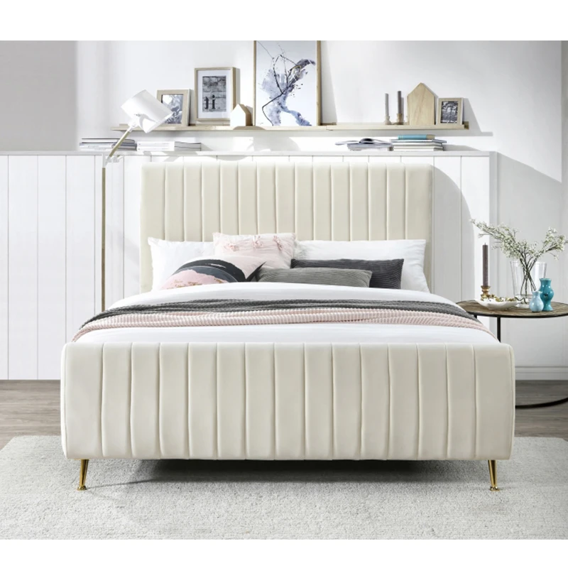 Домашняя мебель, простой дизайн, кровать-рама, Королевский размер, мягкая платформа, кровать для хранения