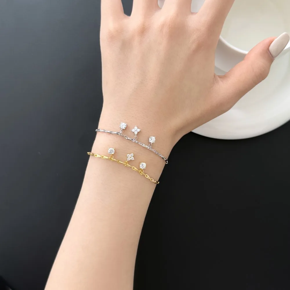 KAKODIY Women's Girls Charm Jewelry 925 Sterling Silver Chain 5A Zirconia Pendant Bracelet with Extendable Chain detail 2