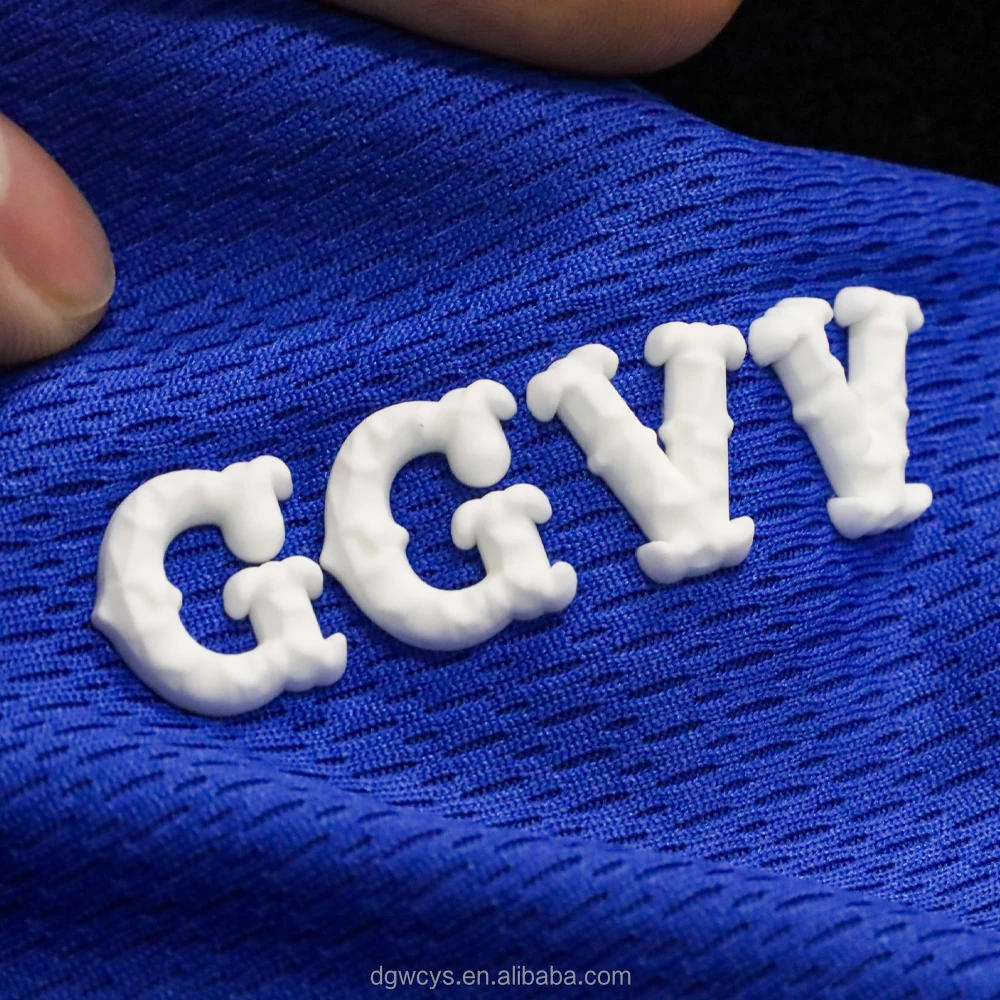 Factory Screen Print Garment Labels Maker Custom Rubber 3D Raised Logo Silicone Heat Transfer Stickers for T Shirt