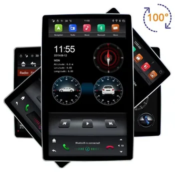 KLYDE Android 9.0 System 12.8 inch 2 DIN 100 rotation universal radio car player GPS navigation Radio Dvd Player Car Stereo
