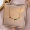 YXP336 Collana con cristalli colorati sorriso, tono oro