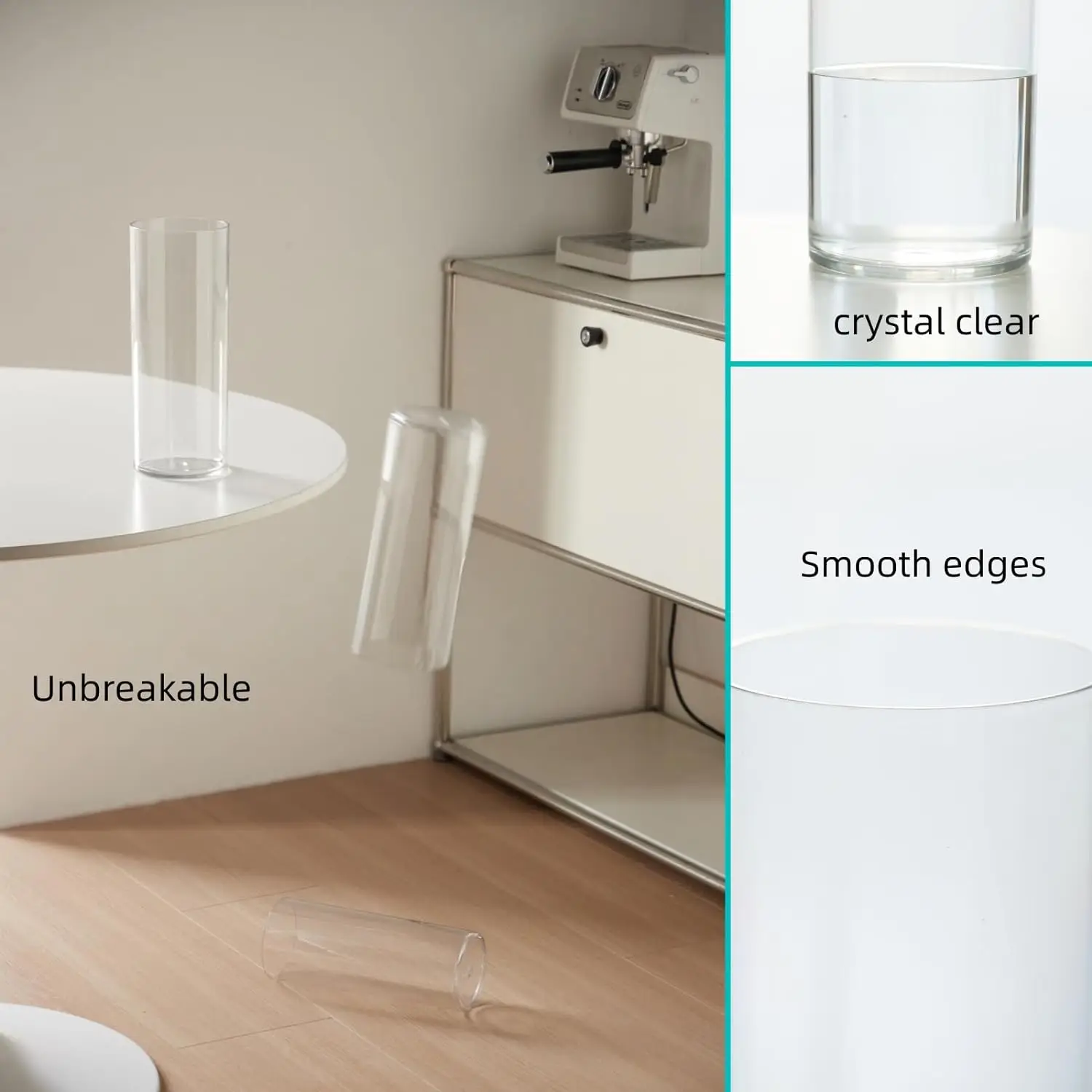 Vaso In Acrilico Trasparente 30x10 Cm - Infrangibile, Moderno Per Fiori, Decorazione Per Casa, Ufficio E Matrimoni - Foto 6