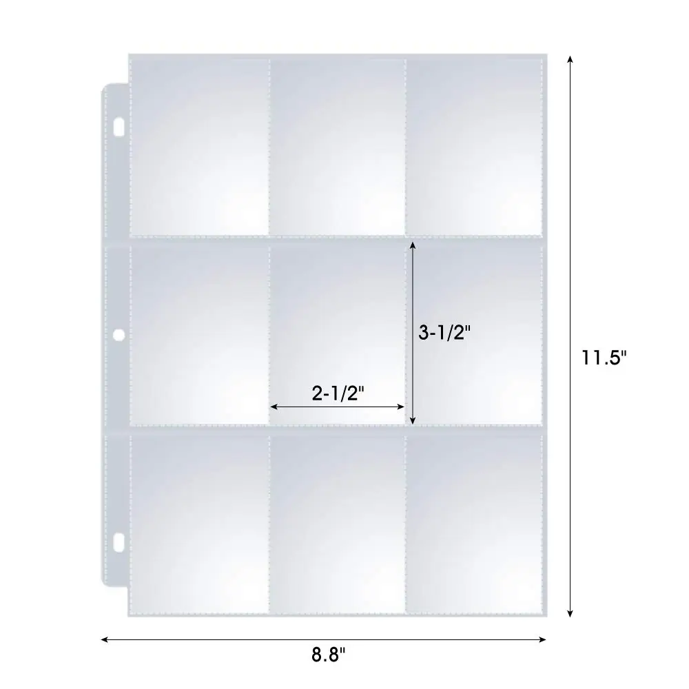 baseball card sleeve sheets Sooez 120 Pack Trading Sleeves for Binder, 9 Pocket Photo Card Holder trust in BCW toploaders to provide reliable protection against bending 720 Pockets Baseball Card Sleeves