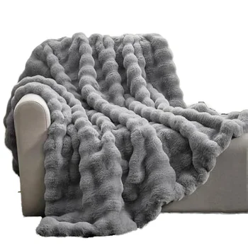 Modern Fleece Blanket Twin Size -330GSM Lightweight Fuzzy Soft Textured Flannel Blankets for Sofa, Bed, 70x80 inches