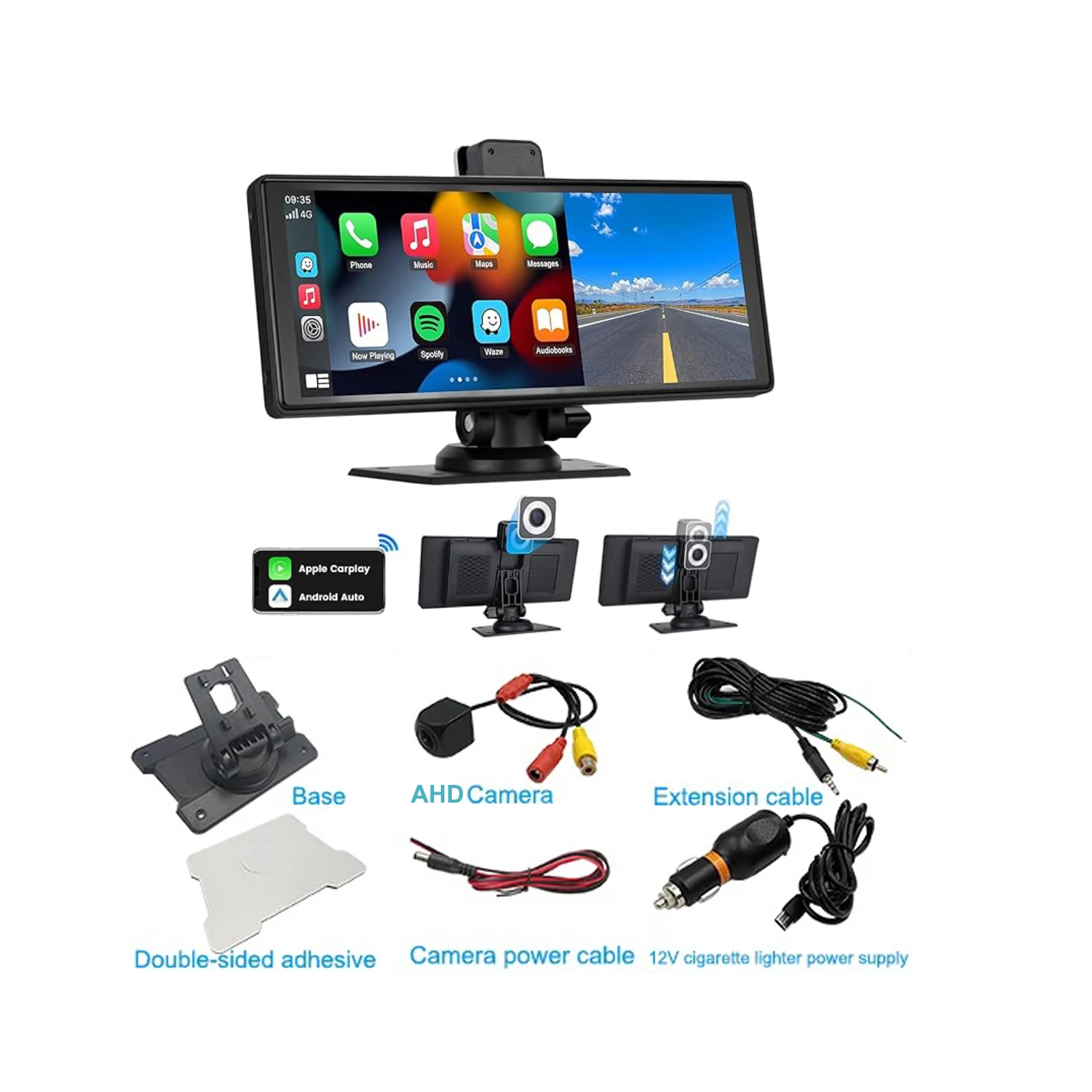 cigarette lighter carplay 7 Car Wireless Display Interface Suction Cup Universal free control does apple carplay work through