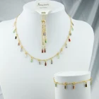 Jewelry Jewellery New Desgin African Crystal Jewelry Set For Girl Jewellery Cubic Zirconia 18k Gold Arab Jewelry Sets Women