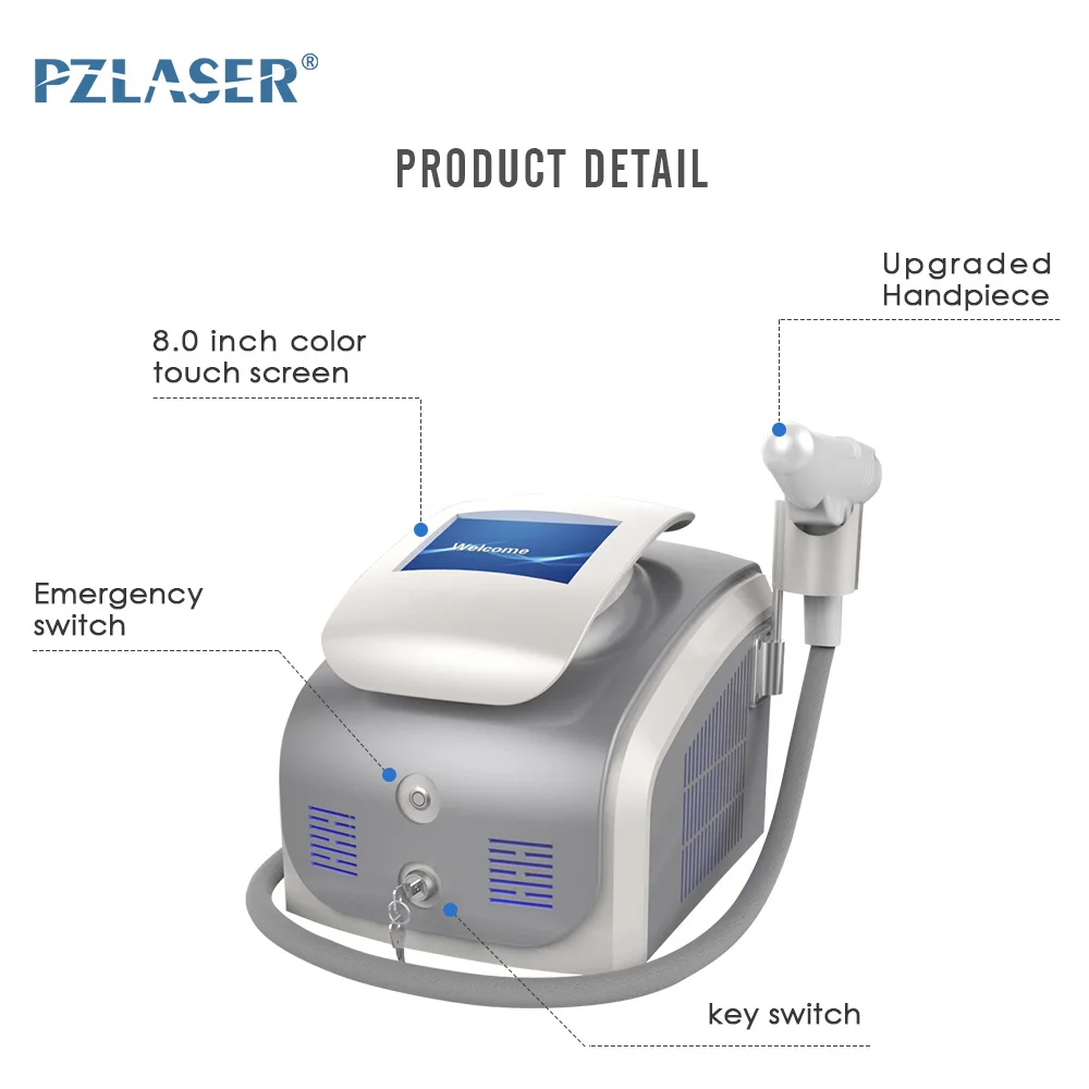 PZLASER Effective Portable Pico Laser 532nm 1064nm 1320nm Picosecond Q Switch Nd Yag Laser Machine Remove Tattoo