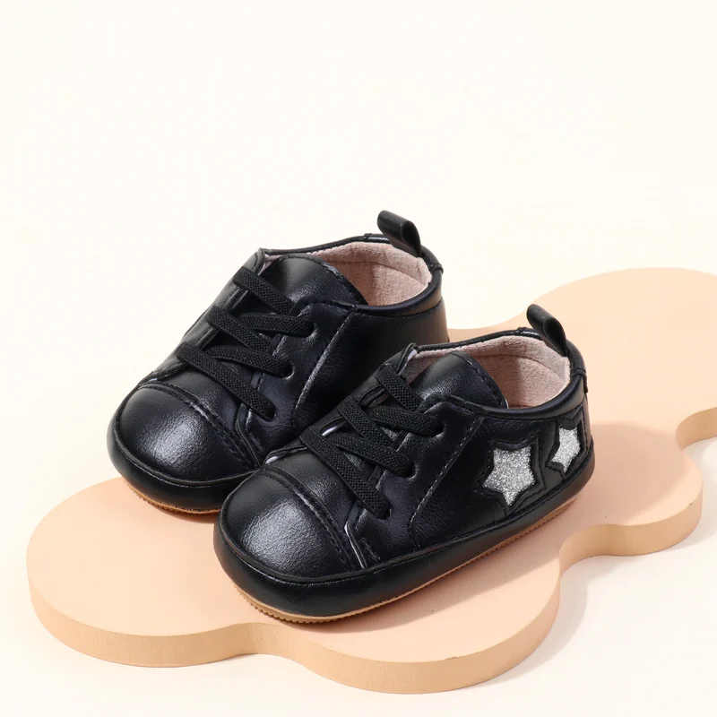 Wholesale New Arrival Anti-Slip TPR Soft PU Baby Dress Shoes with Flat Outsole for Boys and Girls Tollder Baby Walking Shoes manufacture