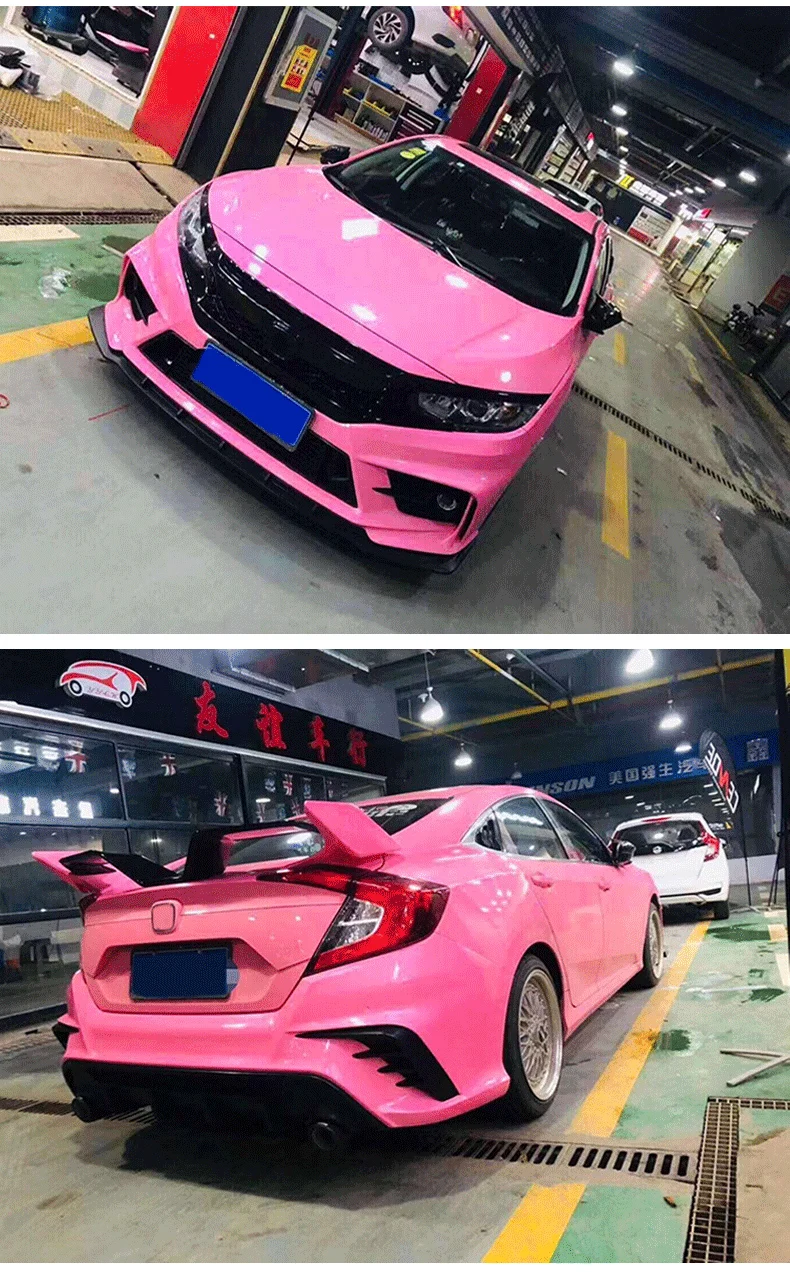 Car Front Rear Bumper Auto Body Kits For Civic 20162020 Upgrade Fc450