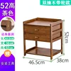 Walnut-colored double-drawer bedside table (without wheels)