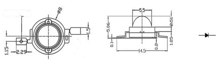 365nm Uv Led 3w High Power Led 365nm 370nm Epileds Chip