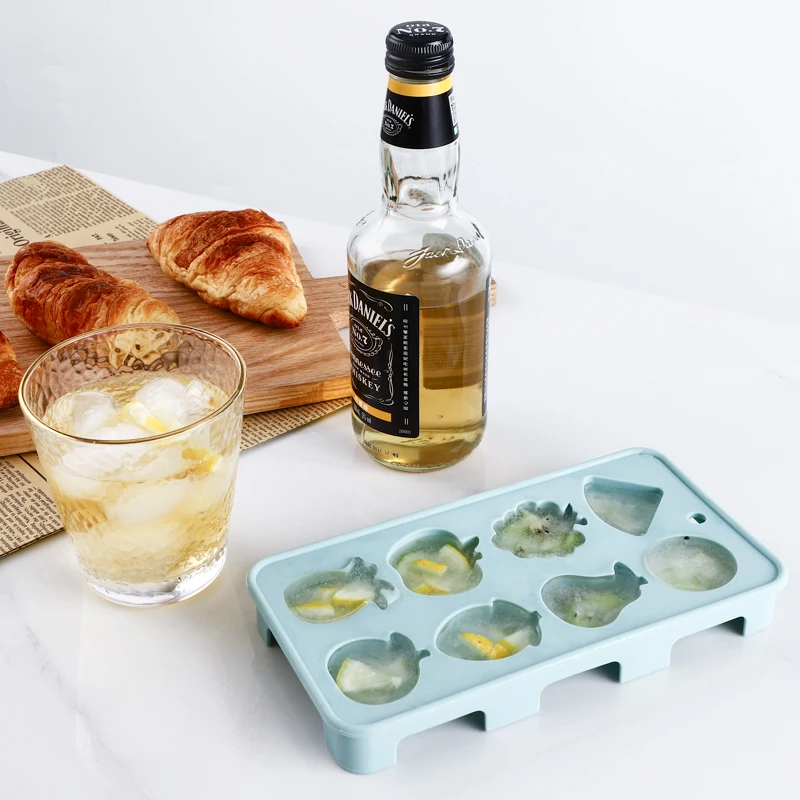 8 Cavity Ice Serving Tray Ice Mold Fruit Shaped Silicone Ice Cube Tray