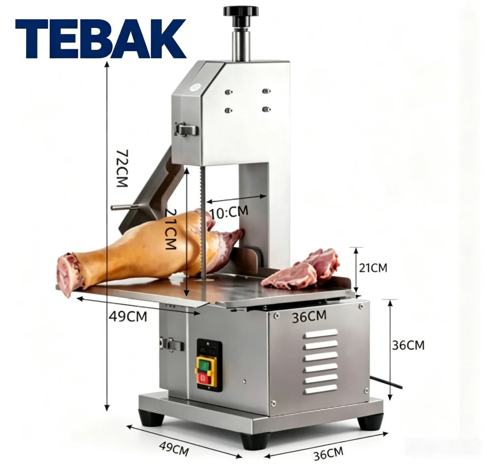 TEBAK New Type Stainless Steel Electric Meat and Bone Cutting Machine - Frozen Meat and Lamb Bone Removal Processing Equipment