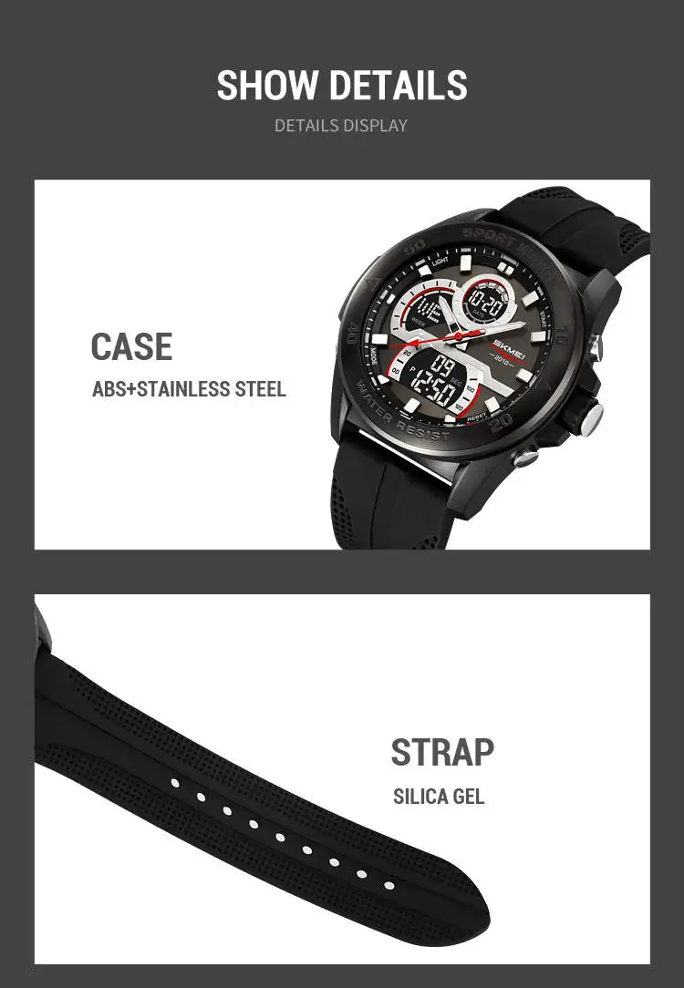 Skmei 2486 Top 10 Brands Hot Sell Man Digital Watch Stylish Silicone Band Waterproof Calender Chronograph Casual Watch Supplier