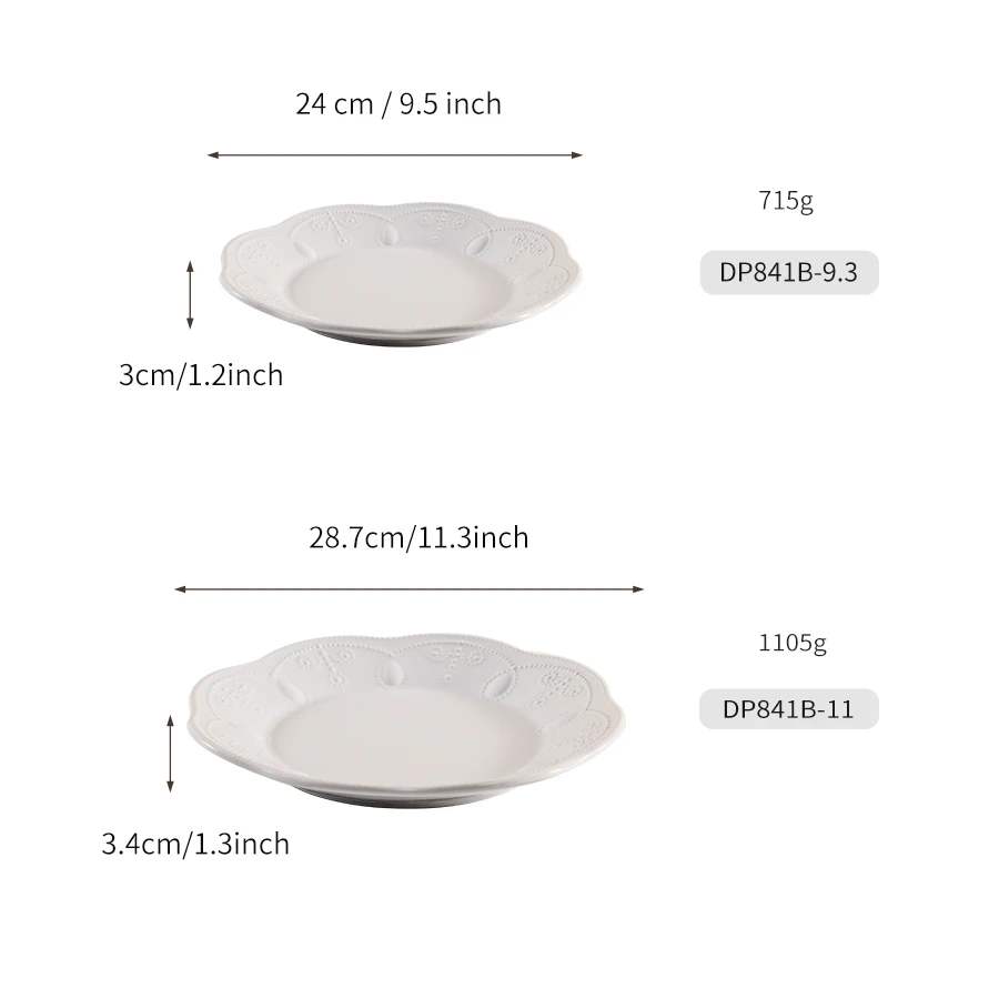 Customize Ceramic Charger Plate Wedding Nordic Style Restaurant Vintage ...