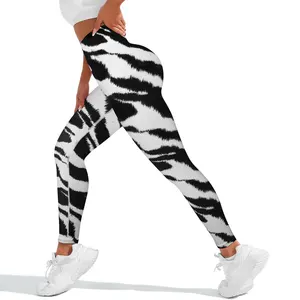 Women's High Waisted Slim Breathable Yoga Pants with Striped Design Skin Friendly and Leg Lengthening Style for Sports