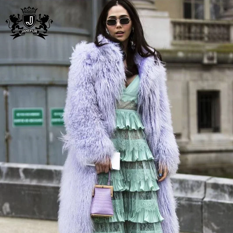 Wholesale Winter Tibet Lamb Fur Jacket Real Mongolian Fur