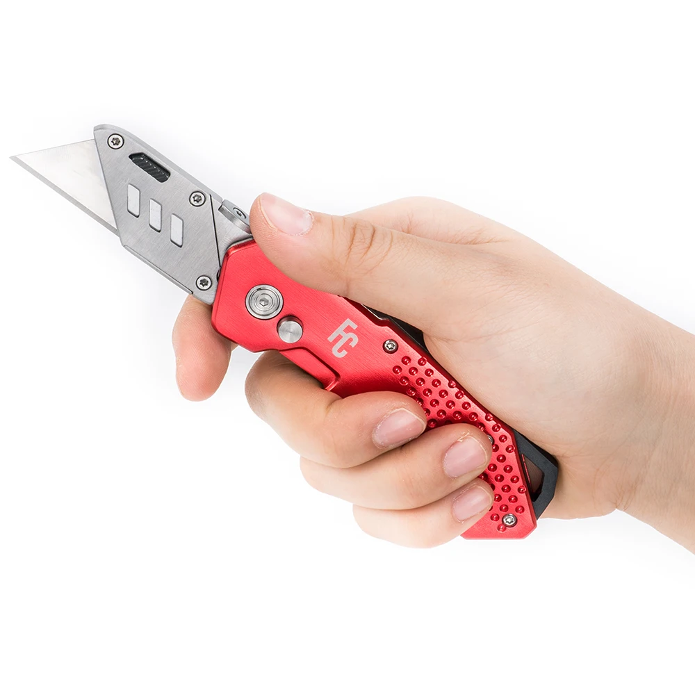 Durable Aluminum Handle Retractable Safety Box Cutter Utility Knife Box Cutter Office Knives