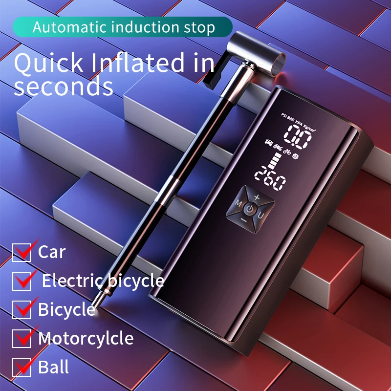 PCMOS Tire Inflators Portable Electric Pump Basketball Tire Inflatable Car Pump 17 Cylinder Mini Car Inflatable Pump - view 5