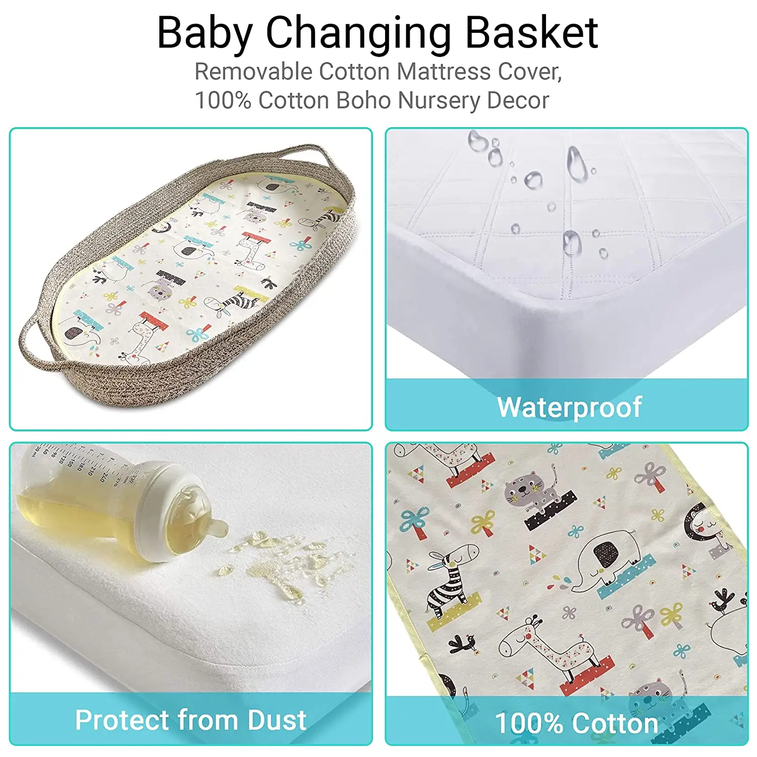 Baby Changing Basket Changing Table Topper Thick Foam Pad With