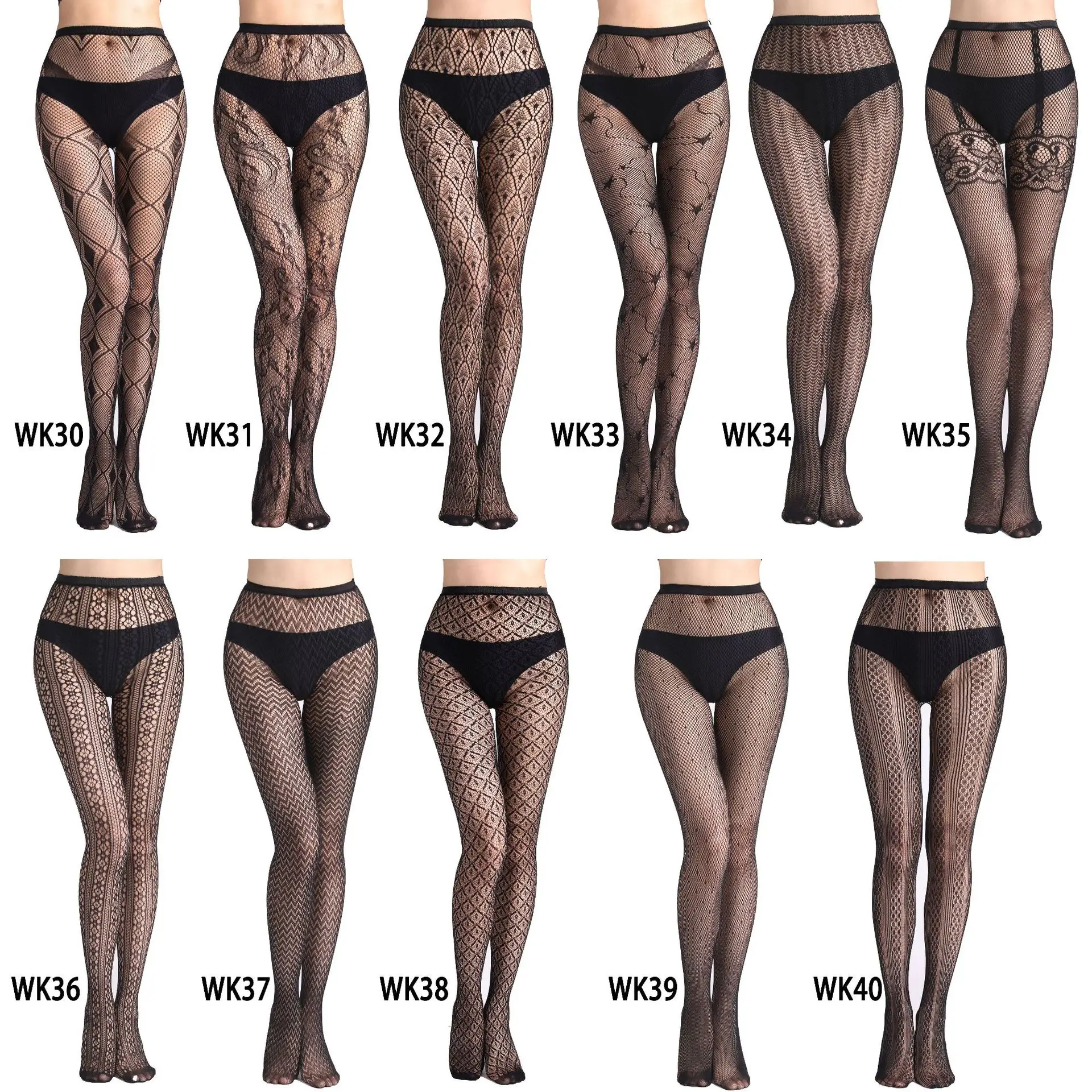 Women Ladies Fashion Black Big Mesh Fishnet Net Pattern Pantyhose Stockings Sock