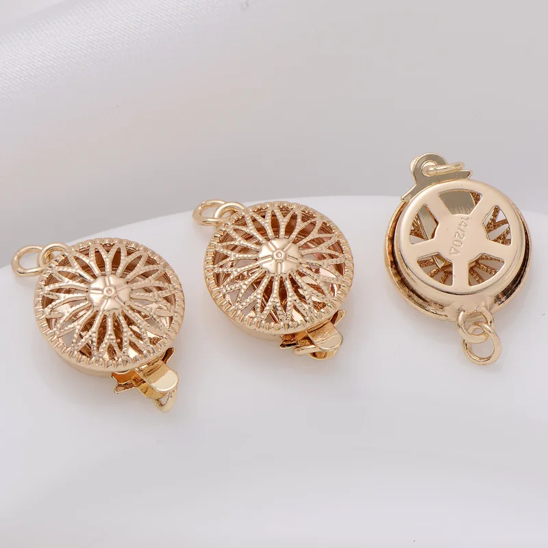 Filigree Box Pearl Safety Lock Clasps Platinum Plated Brass Single Strand Jewelry Clasps for DIY Pearl Necklace Bracelet Mak