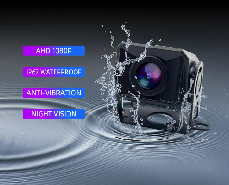 Wemaer Truck Camera System Voice Control Monitor 7 Inch LCD Monitor 2 Cameras Bus Van RV Rear View Camera System supplier