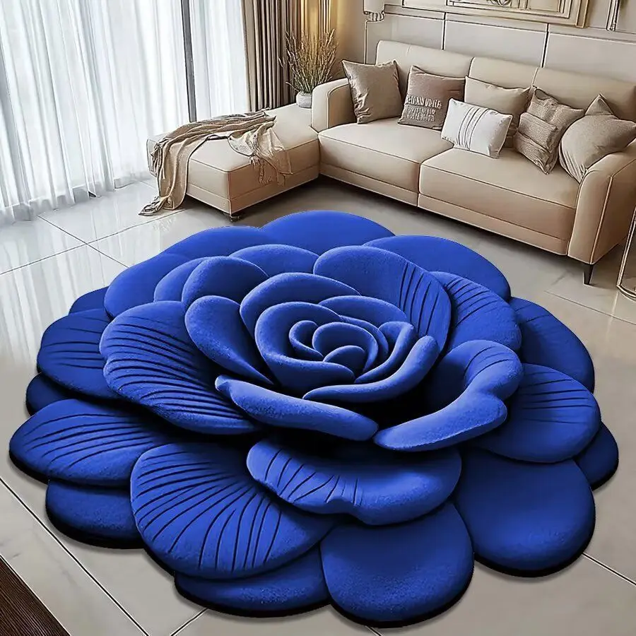 3D Modern Flower Design Carpet - Anti-Dirt & Water Absorbent
