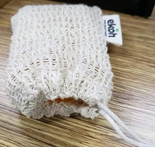 Sacchetti Di Sisal Per Sapone - Con Coulisse | 10 Pezzi | Naturali E Riutilizzabili - Foto 2