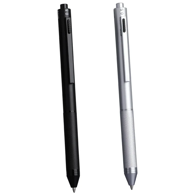 4 Core in 1 Multifunctional Ballpoint Pen Metal Multicolor Pen 4 Color Black Blue Red Ball Pen Plus Mechanical Pencil