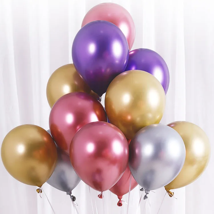 50PCS/Bag 10inch Metallic Latex Balloons Wedding Birthday Party Supplies Decor 