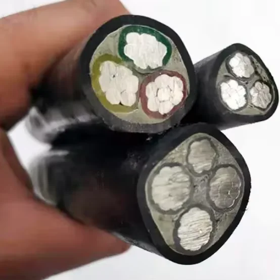 Low Voltage nyy 3-core aluminum conductor steel tape armored power cable xple sheath can be buried for building construction