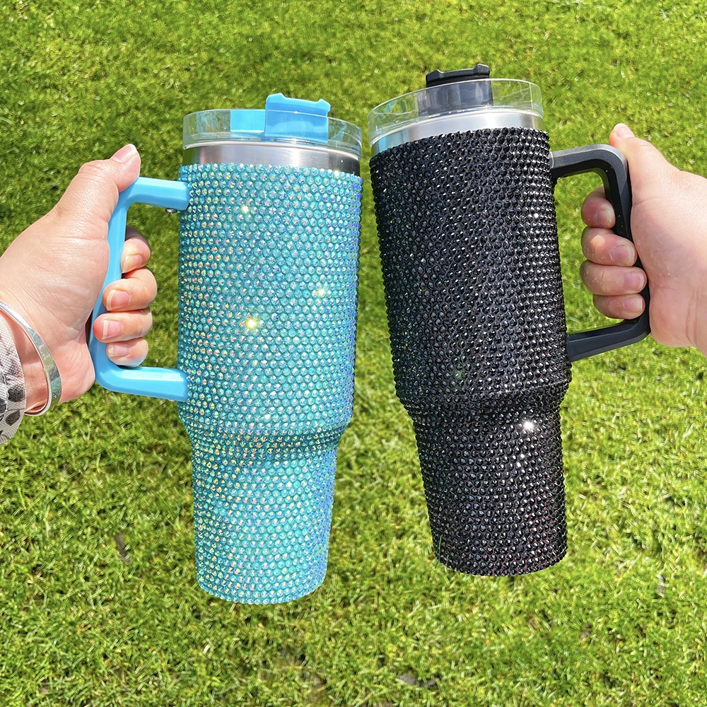 Wholesale Multicolour Rhinestone Bling Studded 40oz Bling Tumbler With